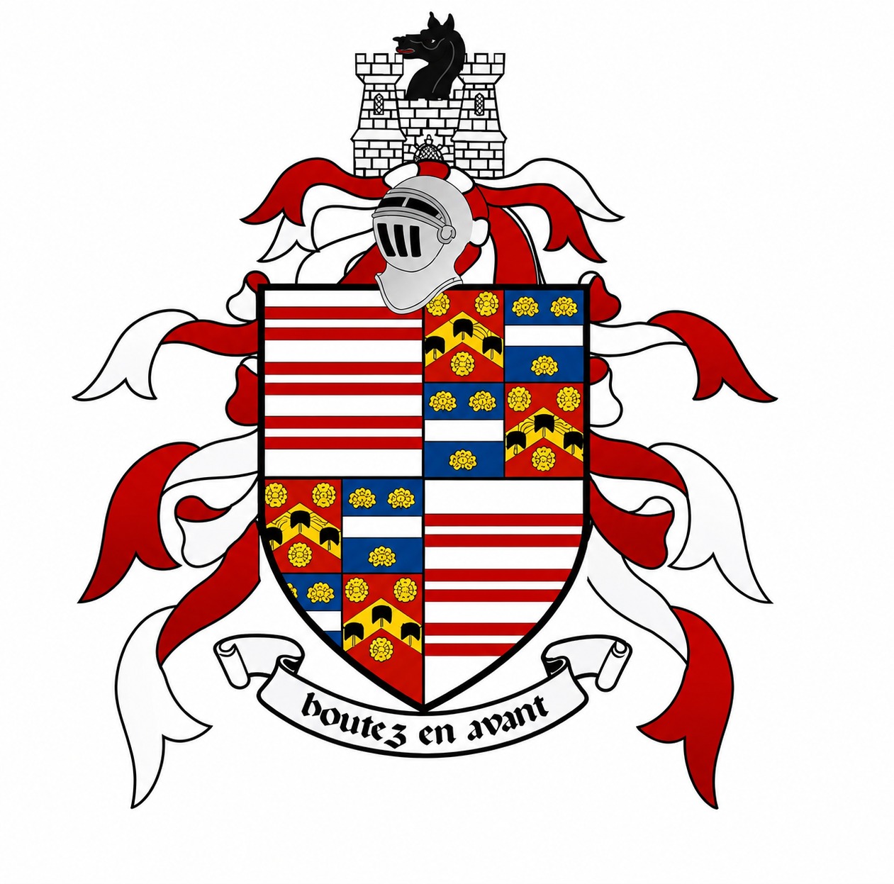 Wappen der Familie Fahrig · Boutez en avant